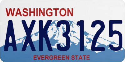 WA license plate AXK3125