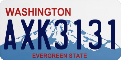 WA license plate AXK3131