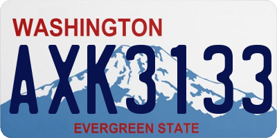 WA license plate AXK3133