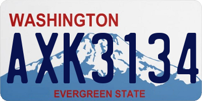 WA license plate AXK3134