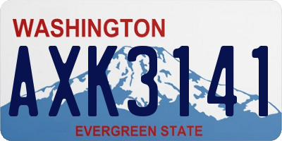 WA license plate AXK3141