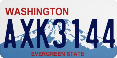 WA license plate AXK3144