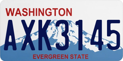 WA license plate AXK3145