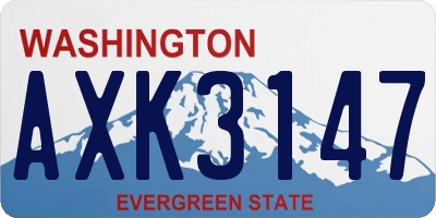 WA license plate AXK3147