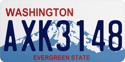WA license plate AXK3148
