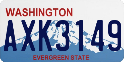 WA license plate AXK3149