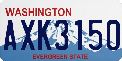WA license plate AXK3150