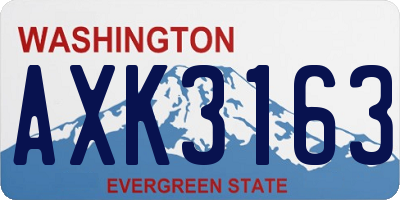 WA license plate AXK3163