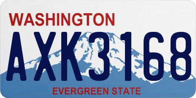 WA license plate AXK3168