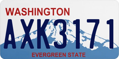 WA license plate AXK3171