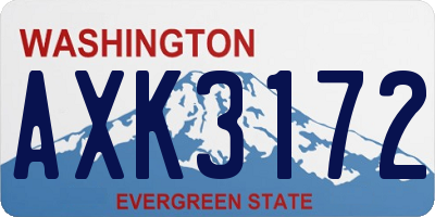 WA license plate AXK3172