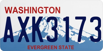 WA license plate AXK3173