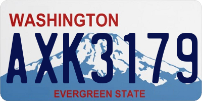 WA license plate AXK3179