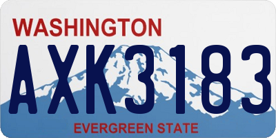 WA license plate AXK3183