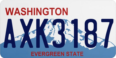 WA license plate AXK3187
