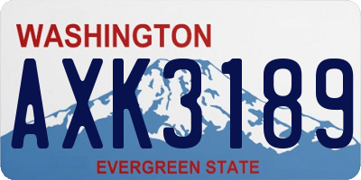 WA license plate AXK3189