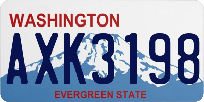 WA license plate AXK3198
