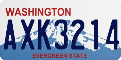 WA license plate AXK3214