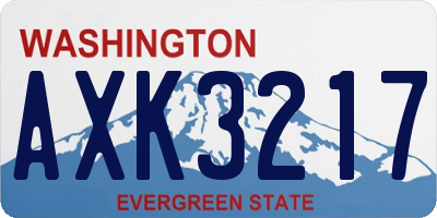 WA license plate AXK3217