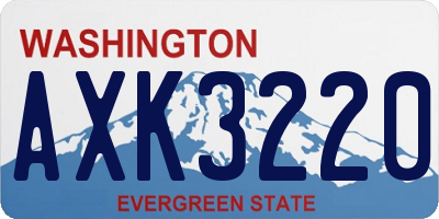 WA license plate AXK3220