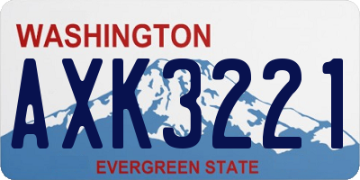 WA license plate AXK3221
