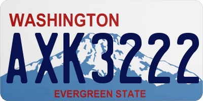 WA license plate AXK3222