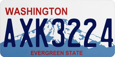 WA license plate AXK3224