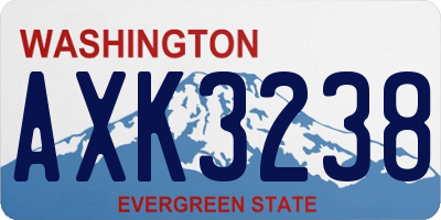 WA license plate AXK3238