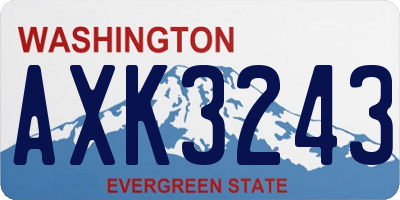 WA license plate AXK3243