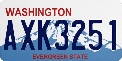 WA license plate AXK3251