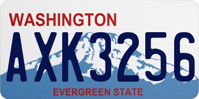 WA license plate AXK3256