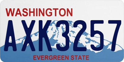 WA license plate AXK3257