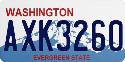 WA license plate AXK3260