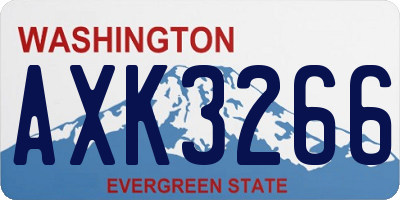 WA license plate AXK3266