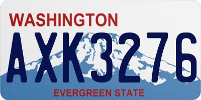 WA license plate AXK3276