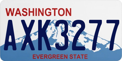 WA license plate AXK3277