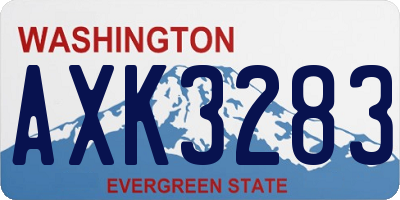 WA license plate AXK3283