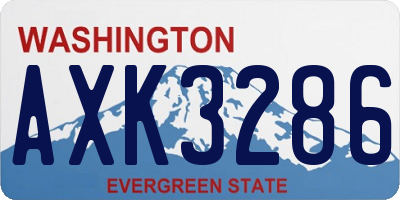 WA license plate AXK3286
