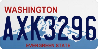 WA license plate AXK3296