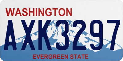 WA license plate AXK3297