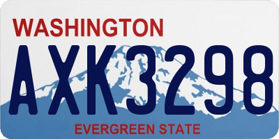 WA license plate AXK3298