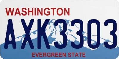 WA license plate AXK3303