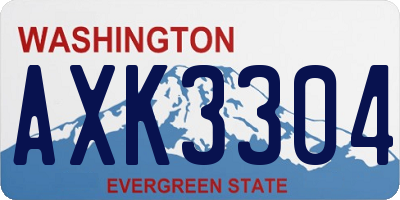 WA license plate AXK3304