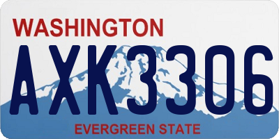 WA license plate AXK3306