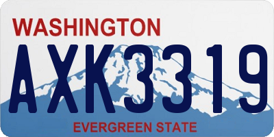 WA license plate AXK3319
