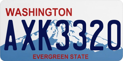WA license plate AXK3320