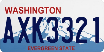 WA license plate AXK3321