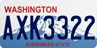 WA license plate AXK3322