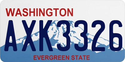 WA license plate AXK3326