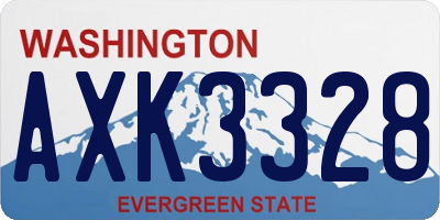 WA license plate AXK3328